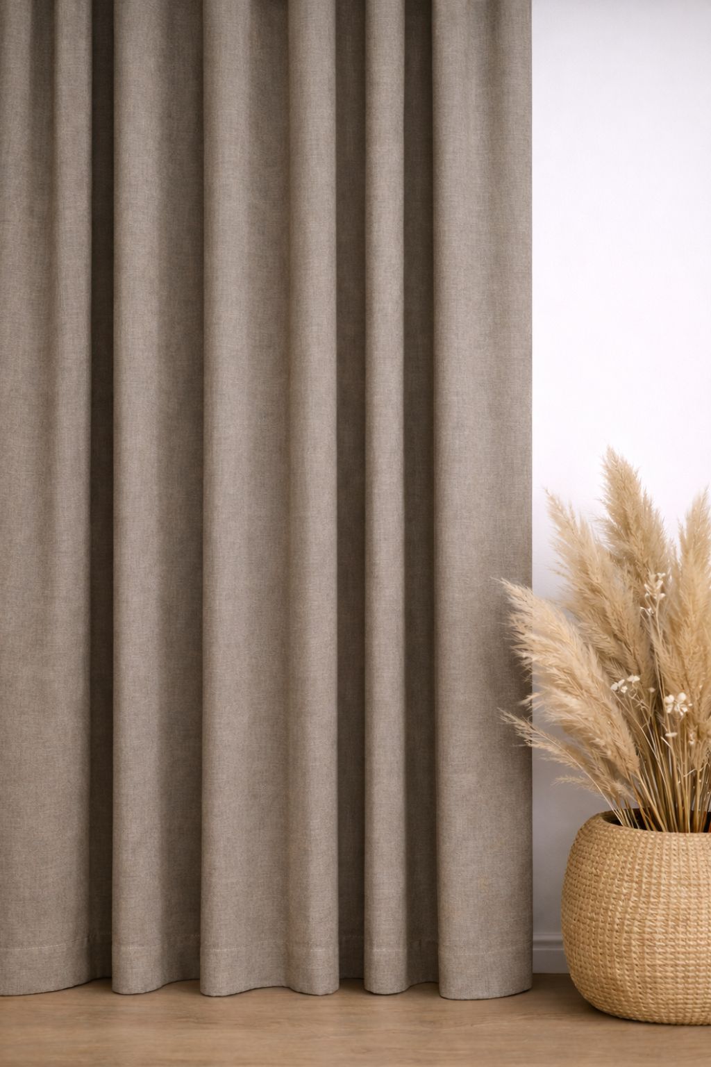 Verona Linnen Taupe - Maatwerkgordijnen.nl