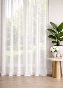 Voile gordijn Transparant wit - Maatwerkgordijnen.nl